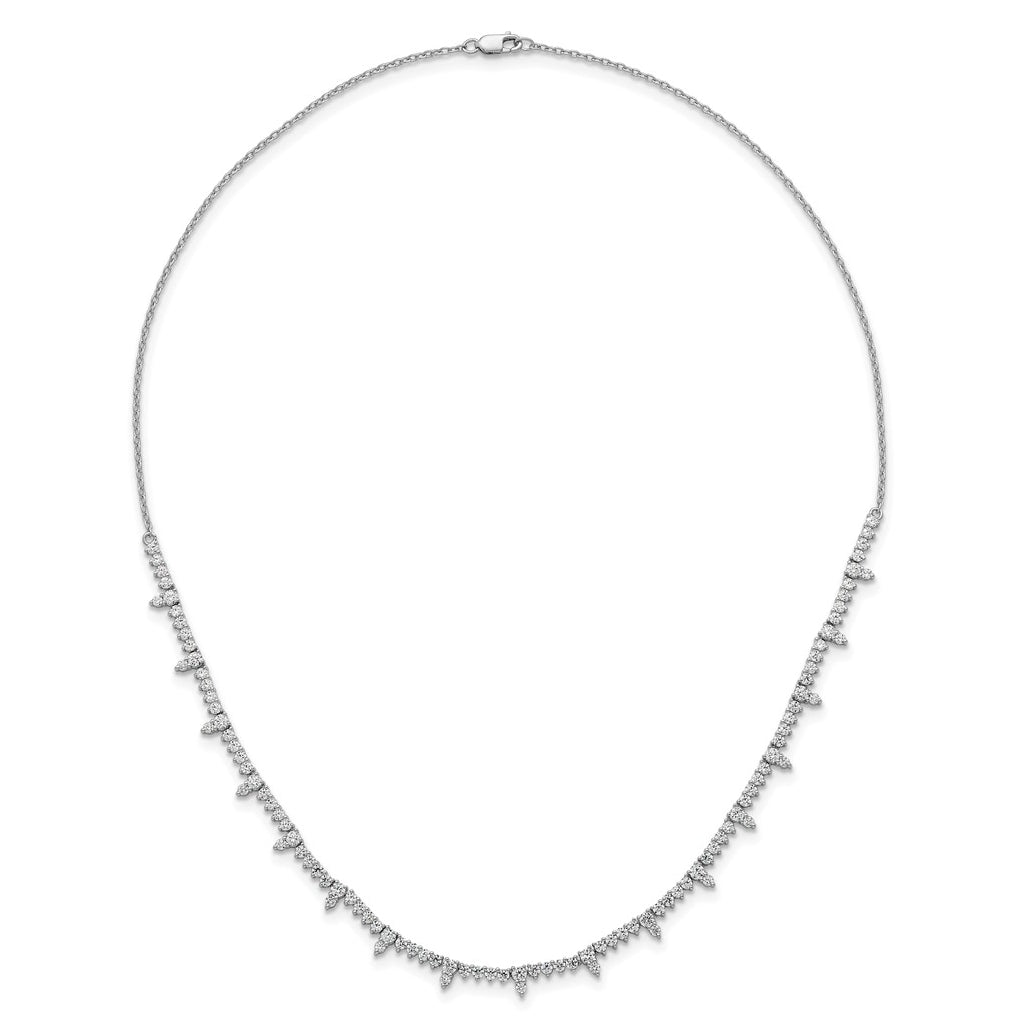 14k White Gold 4 carat Lab Grown Diamond VS+ F+ Complete 18 inch Fashion Tennis Necklace