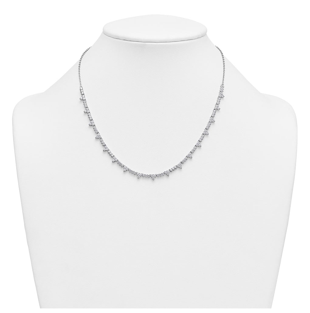 14k White Gold 4 carat Lab Grown Diamond VS+ F+ Complete 18 inch Fashion Tennis Necklace