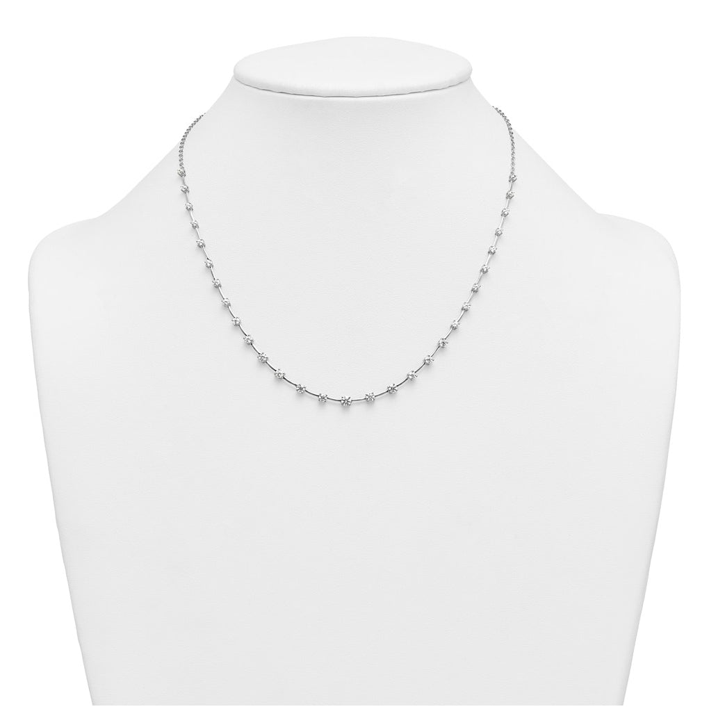 14k White Gold 2 carat Lab Grown Diamond VS+ F+ Complete 18 inch Fashion Tennis Necklace