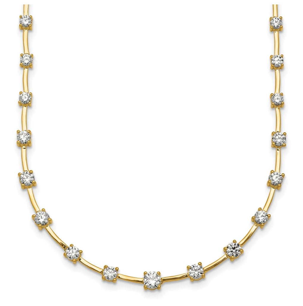 14k Yellow Gold 2 carat Lab Grown Diamond VS+ F+ Complete 18 inch Fashion Tennis Necklace