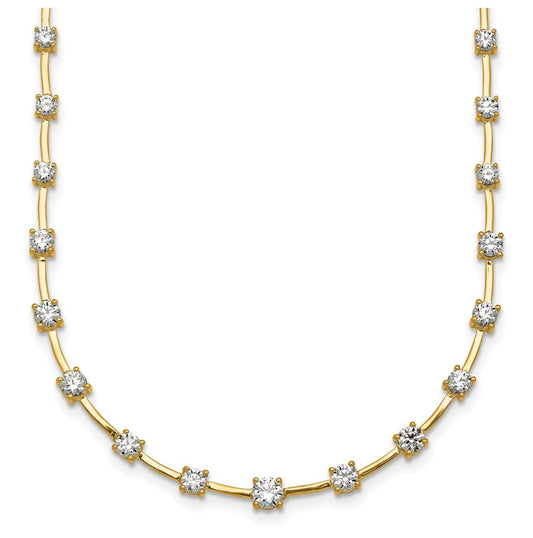14k Yellow Gold 2 carat Lab Grown Diamond VS+ F+ Complete 18 inch Fashion Tennis Necklace
