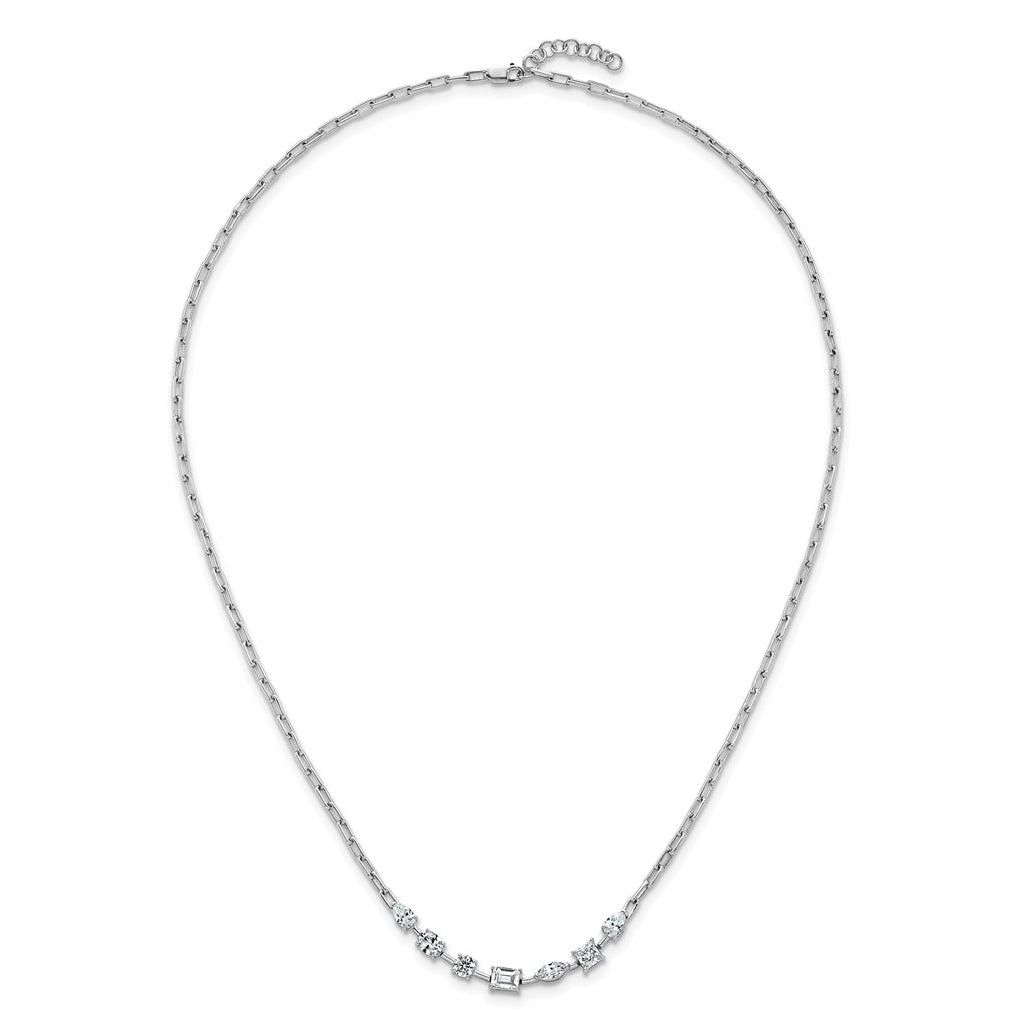 14k White Gold 2 1/8 carat Lab Grown Diamond VS+ F+ Complete 18.5 inch Fashion Tennis Necklace