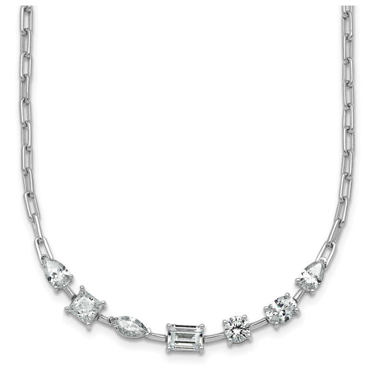 14k White Gold 2 1/8 carat Lab Grown Diamond VS+ F+ Complete 18.5 inch Fashion Tennis Necklace