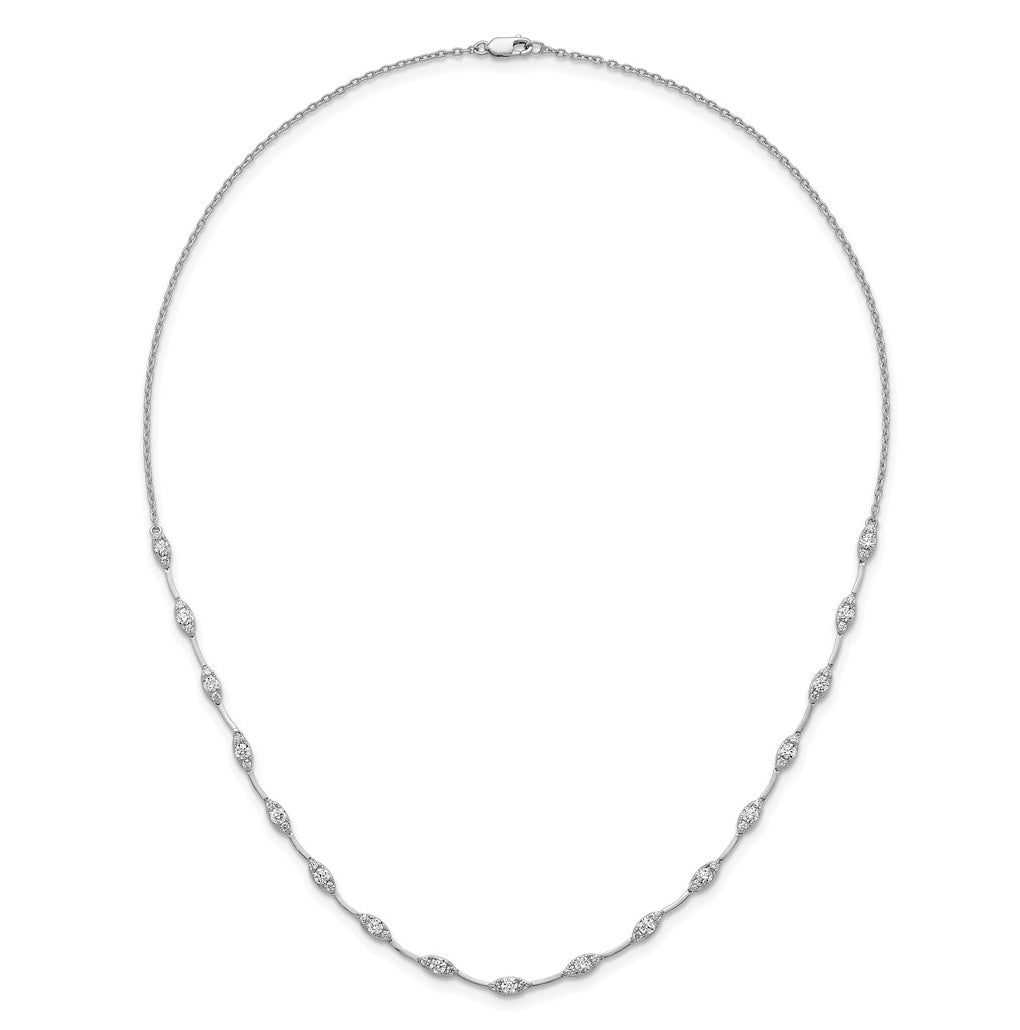 14k White Gold 2 carat Lab Grown Diamond VS+ F+ Complete 18 inch Fashion Tennis Necklace