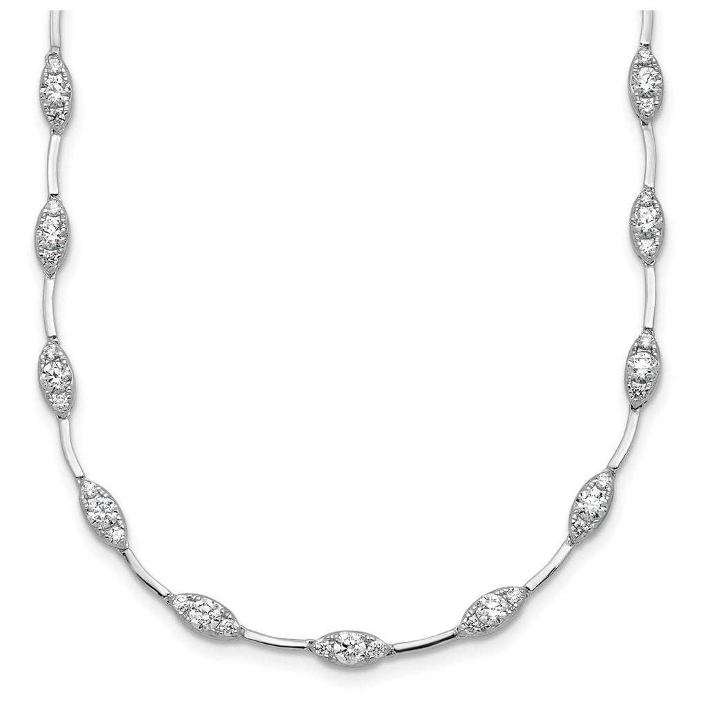 14k White Gold 2 carat Lab Grown Diamond VS+ F+ Complete 18 inch Fashion Tennis Necklace
