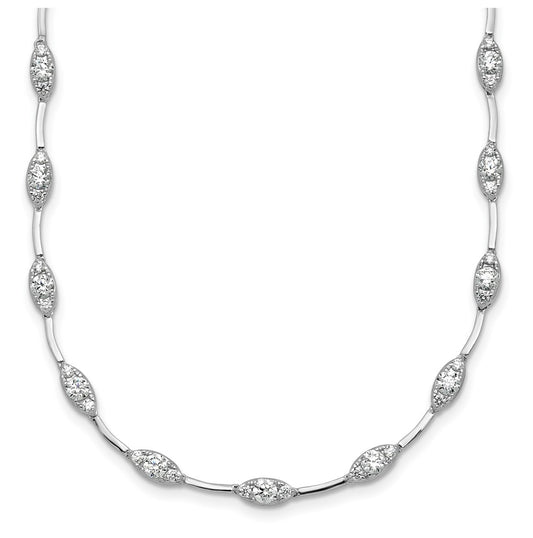 14k White Gold 2 carat Lab Grown Diamond VS+ F+ Complete 18 inch Fashion Tennis Necklace