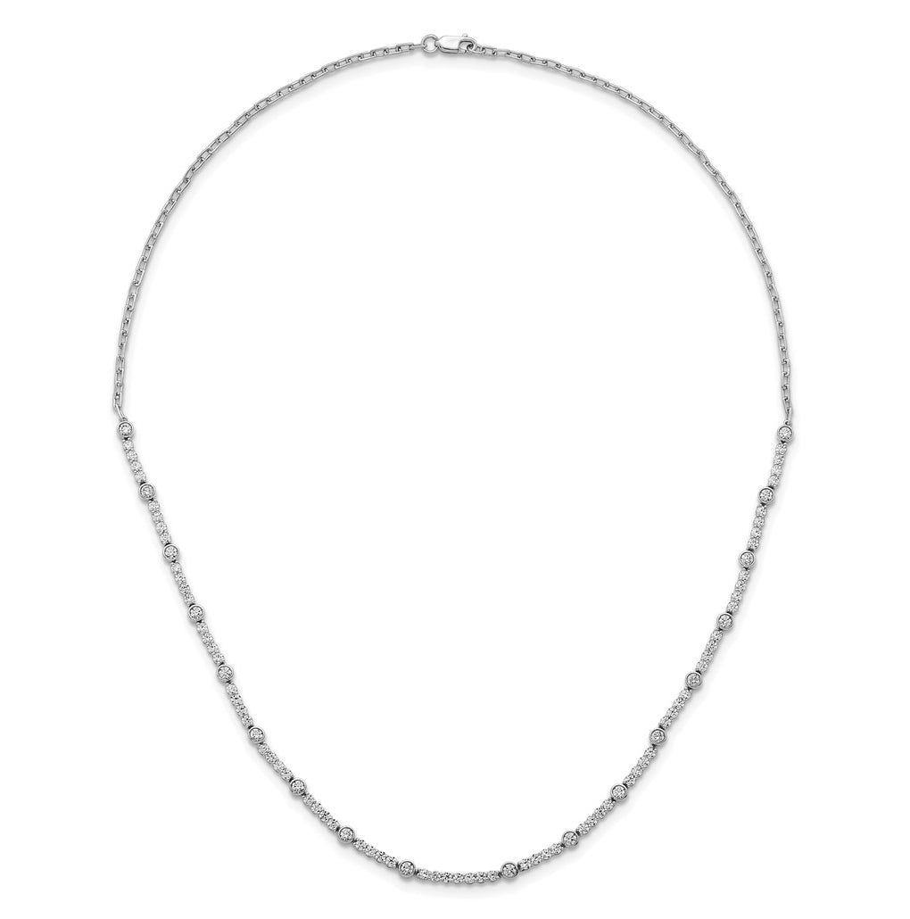 14k White Gold 3 1/2 carat Lab Grown Diamond VS+ F+ Complete 18 inch Fashion Tennis Necklace
