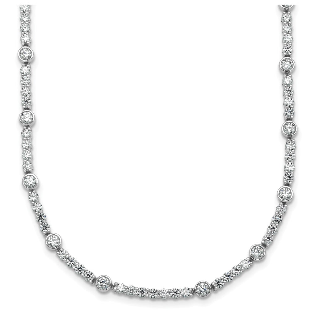 14k White Gold 3 1/2 carat Lab Grown Diamond VS+ F+ Complete 18 inch Fashion Tennis Necklace