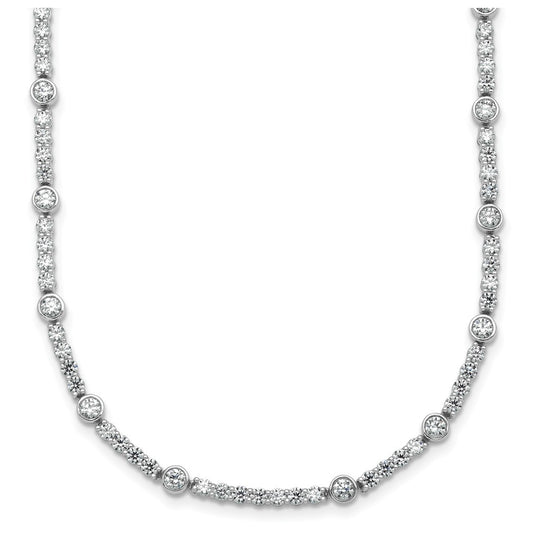 14k White Gold 3 1/2 carat Lab Grown Diamond VS+ F+ Complete 18 inch Fashion Tennis Necklace