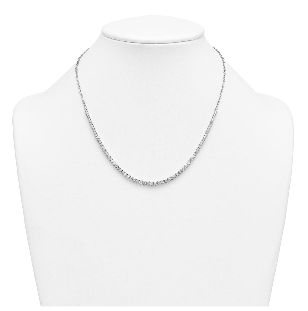 14k White Gold 4 carat Lab Grown Diamond VS+ F+ Complete 18 inch Fashion Tennis Necklace