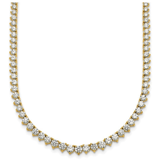 14k Yellow Gold 4 carat Lab Grown Diamond VS+ F+ Complete 18 inch Fashion Tennis Necklace