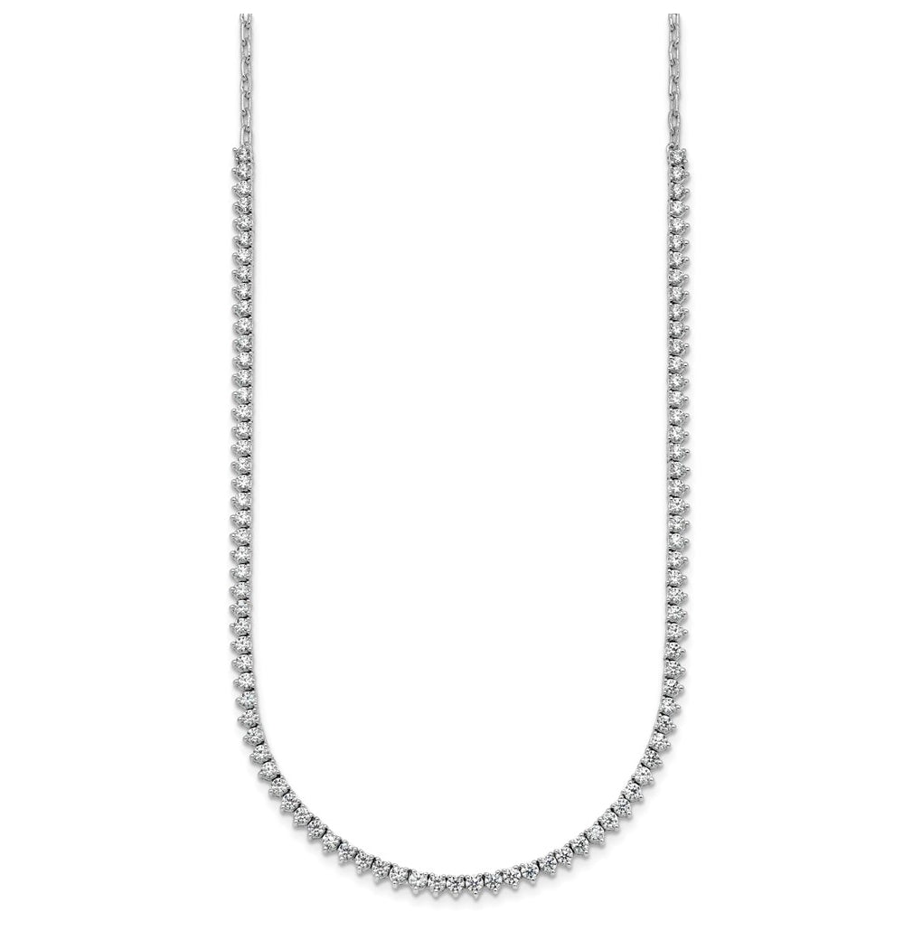 14k White Gold 3 1/4 carat Lab Grown Diamond VS+ F+ Complete 18 inch Fashion Tennis Necklace