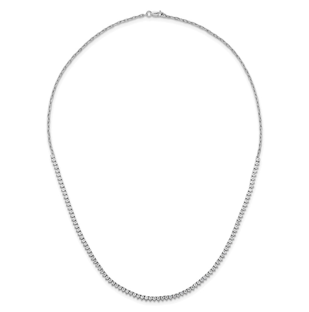 14k White Gold 3 1/4 carat Lab Grown Diamond VS+ F+ Complete 18 inch Fashion Tennis Necklace