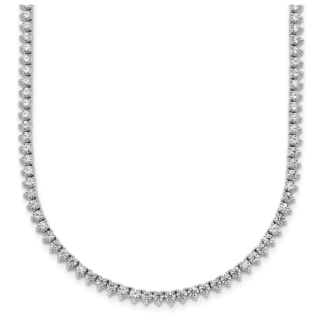 14k White Gold 3 1/4 carat Lab Grown Diamond VS+ F+ Complete 18 inch Fashion Tennis Necklace