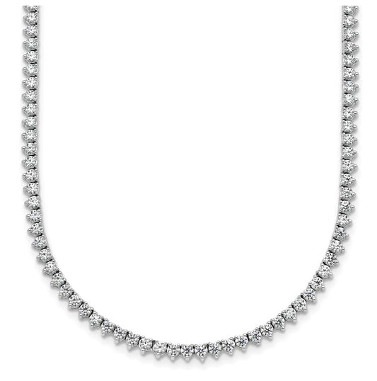 14k White Gold 3 1/4 carat Lab Grown Diamond VS+ F+ Complete 18 inch Fashion Tennis Necklace