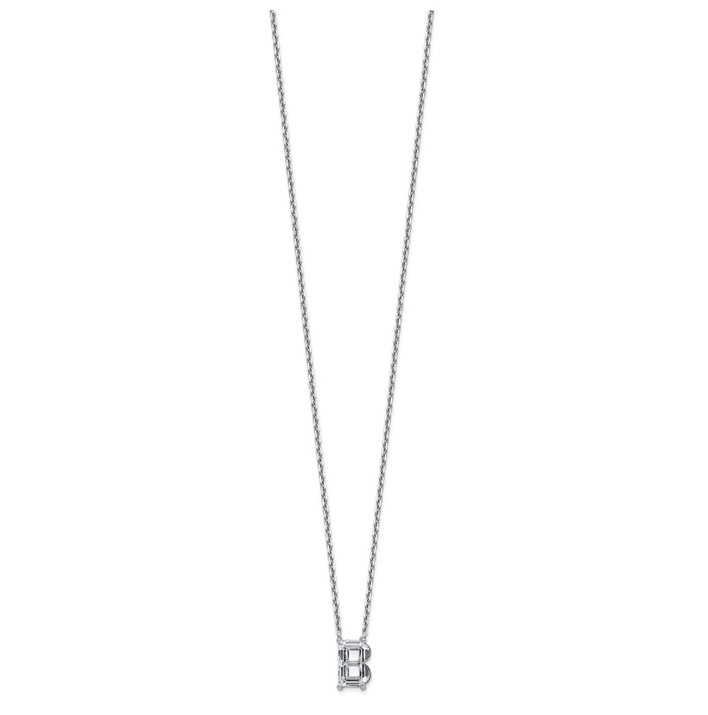 14k Yellow Gold Lab Grown Diamond VS+ F+ Complete Letter Single Stone 18 inch Necklace