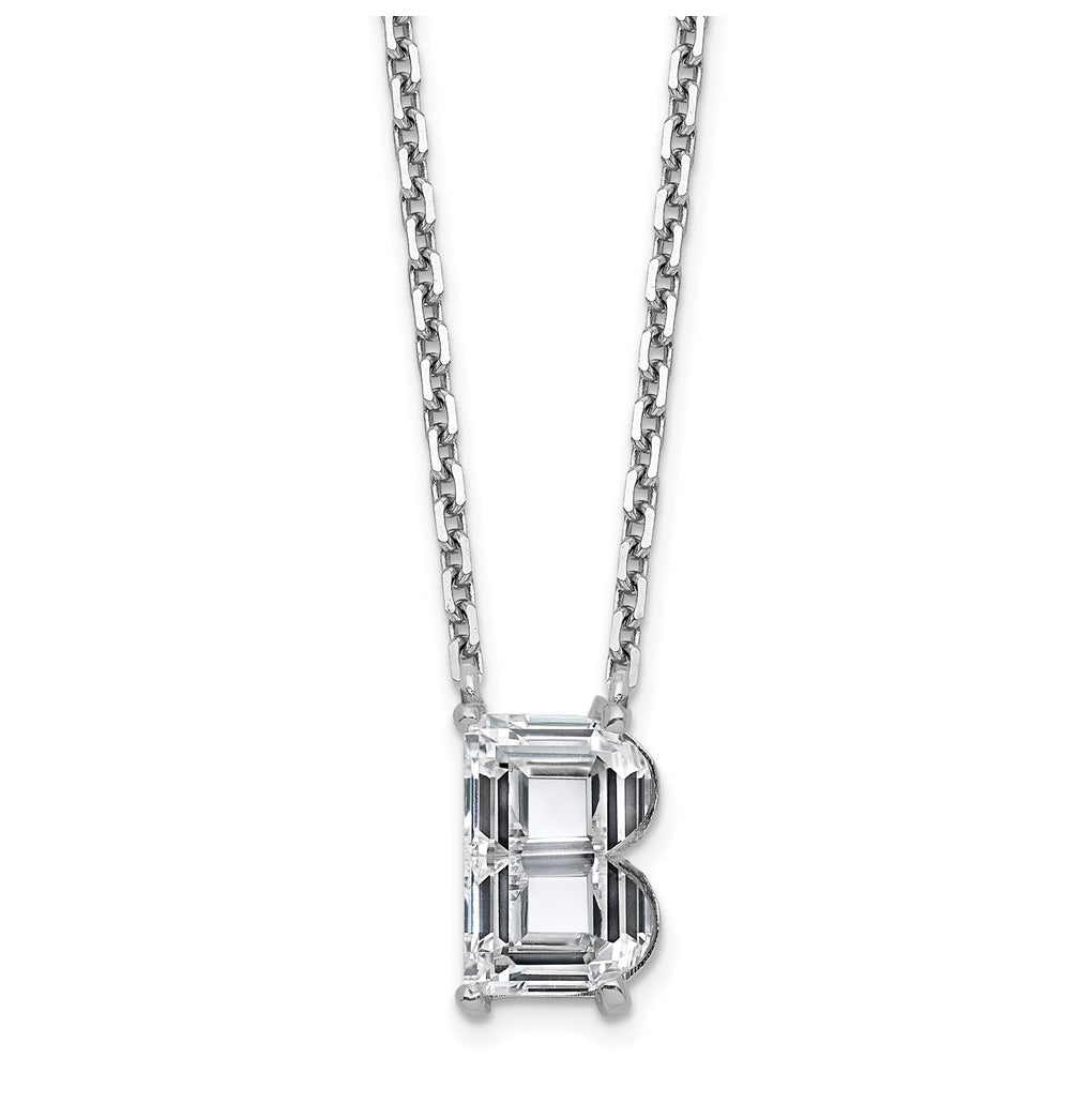 14k Yellow Gold Lab Grown Diamond VS+ F+ Complete Letter Single Stone 18 inch Necklace