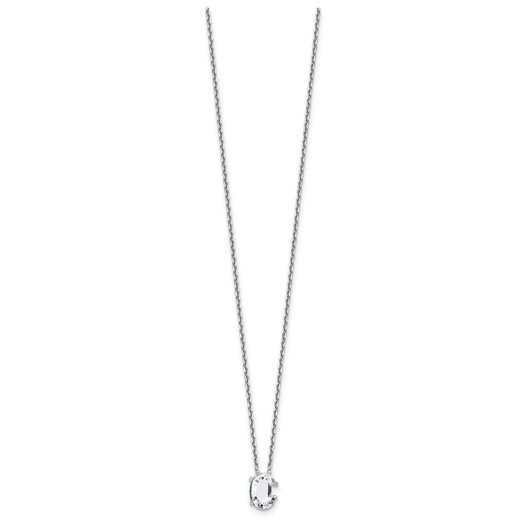 14k Yellow Gold Lab Grown Diamond VS+ F+ Complete Letter Single Stone 18 inch Necklace