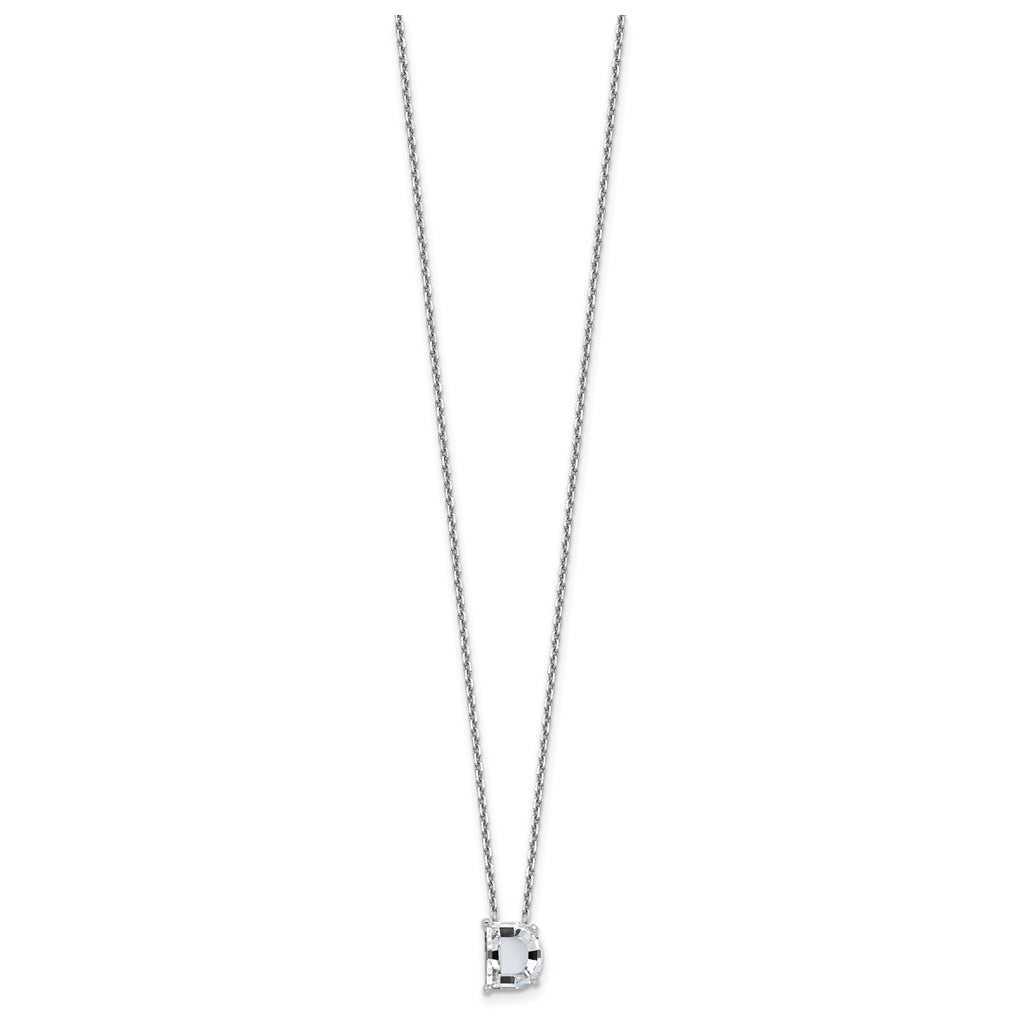 14k Yellow Gold Lab Grown Diamond VS+ F+ Complete Letter Single Stone 18 inch Necklace