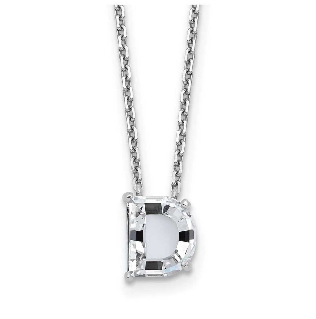 14k Yellow Gold Lab Grown Diamond VS+ F+ Complete Letter Single Stone 18 inch Necklace