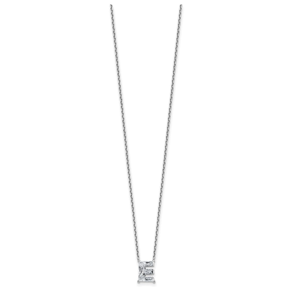 14k Yellow Gold Lab Grown Diamond VS+ F+ Complete Letter Single Stone 18 inch Necklace