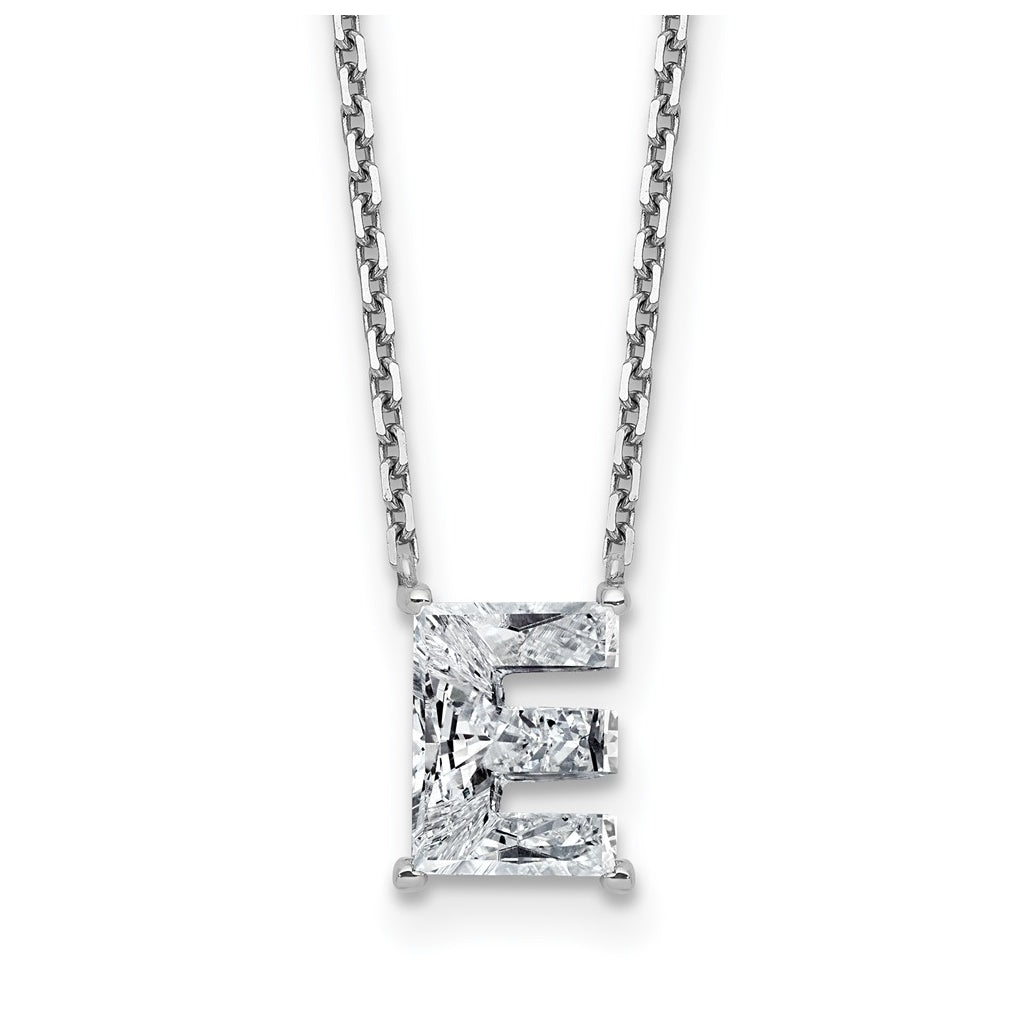 14k Yellow Gold Lab Grown Diamond VS+ F+ Complete Letter Single Stone 18 inch Necklace