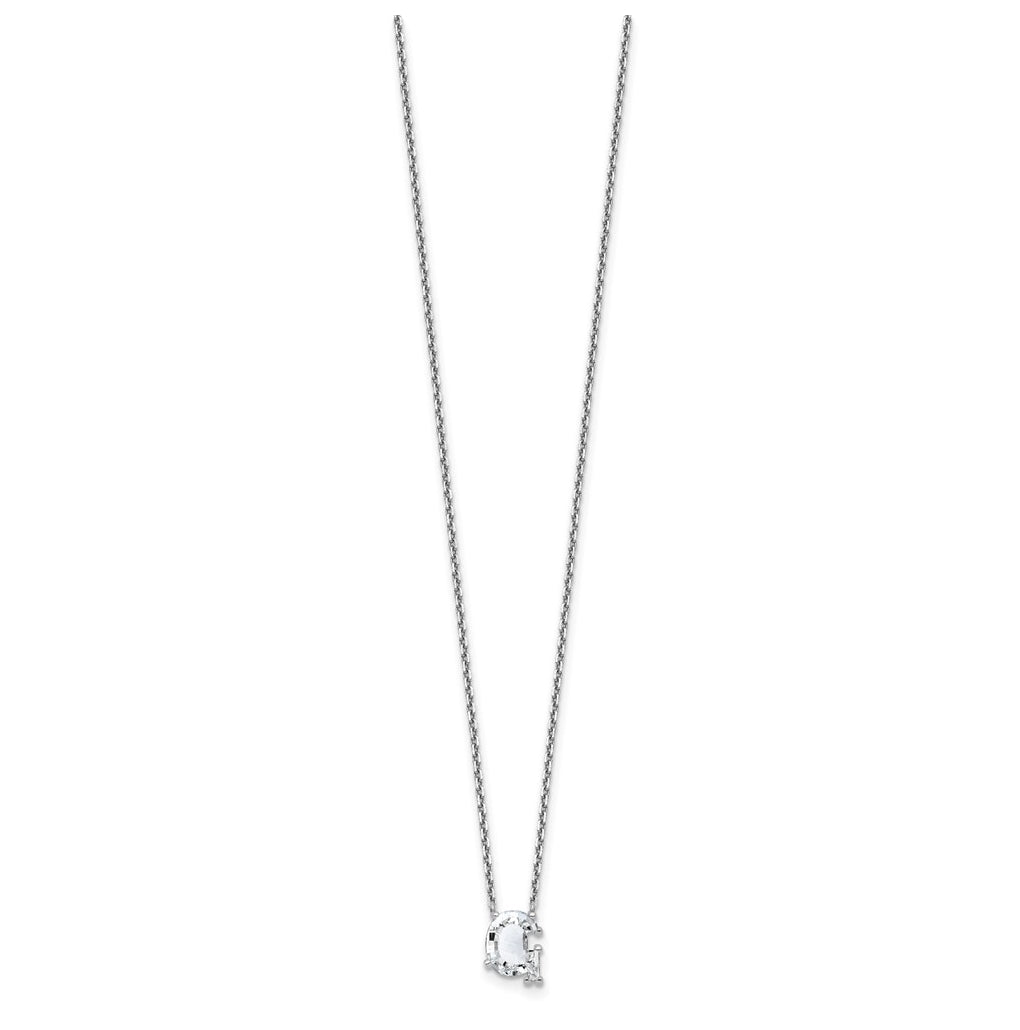 14k Yellow Gold Lab Grown Diamond VS+ F+ Complete Letter Single Stone 18 inch Necklace