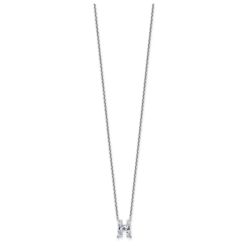 14k Yellow Gold Lab Grown Diamond VS+ F+ Complete Letter Single Stone 18 inch Necklace