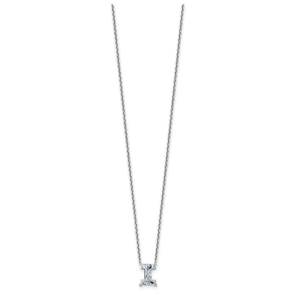 14k Yellow Gold Lab Grown Diamond VS+ F+ Complete Letter Single Stone 18 inch Necklace