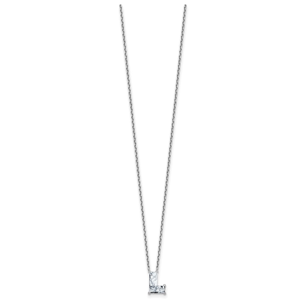 14k Yellow Gold Lab Grown Diamond VS+ F+ Complete Letter Single Stone 18 inch Necklace