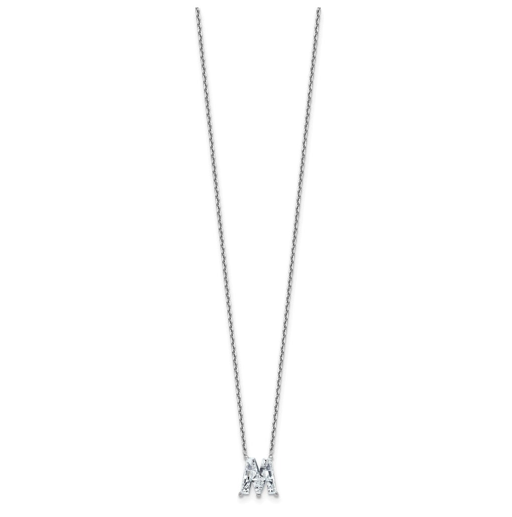 14k Yellow Gold Lab Grown Diamond VS+ F+ Complete Letter Single Stone 18 inch Necklace