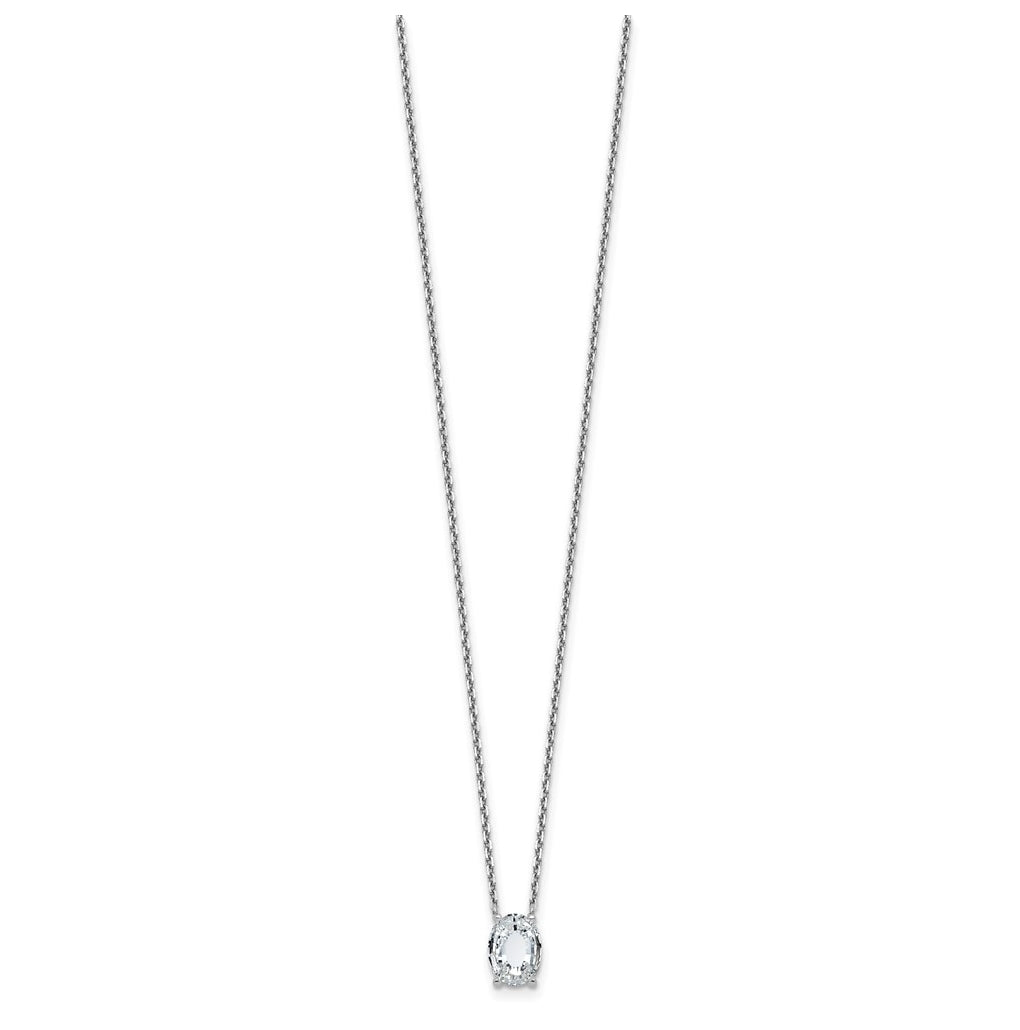 14k Yellow Gold Lab Grown Diamond VS+ F+ Complete Letter Single Stone 18 inch Necklace