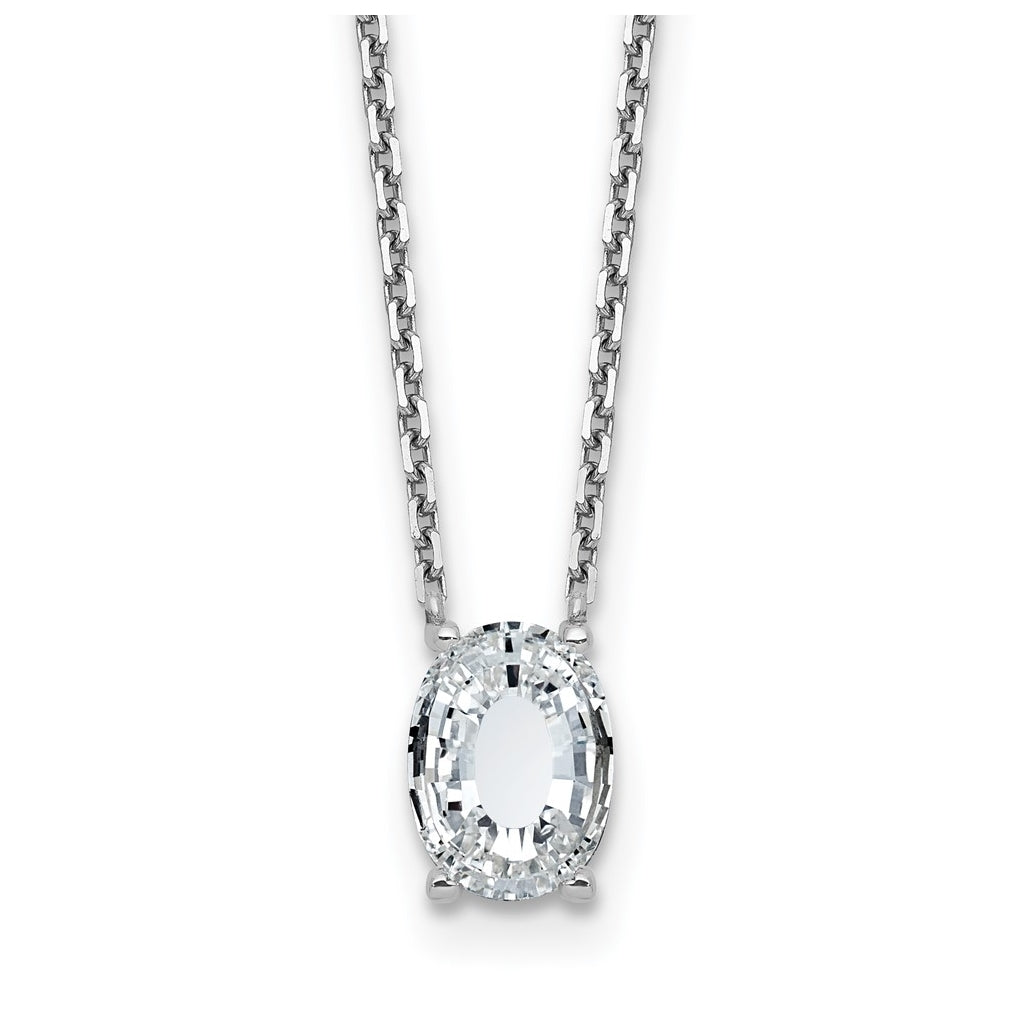 14k Yellow Gold Lab Grown Diamond VS+ F+ Complete Letter Single Stone 18 inch Necklace