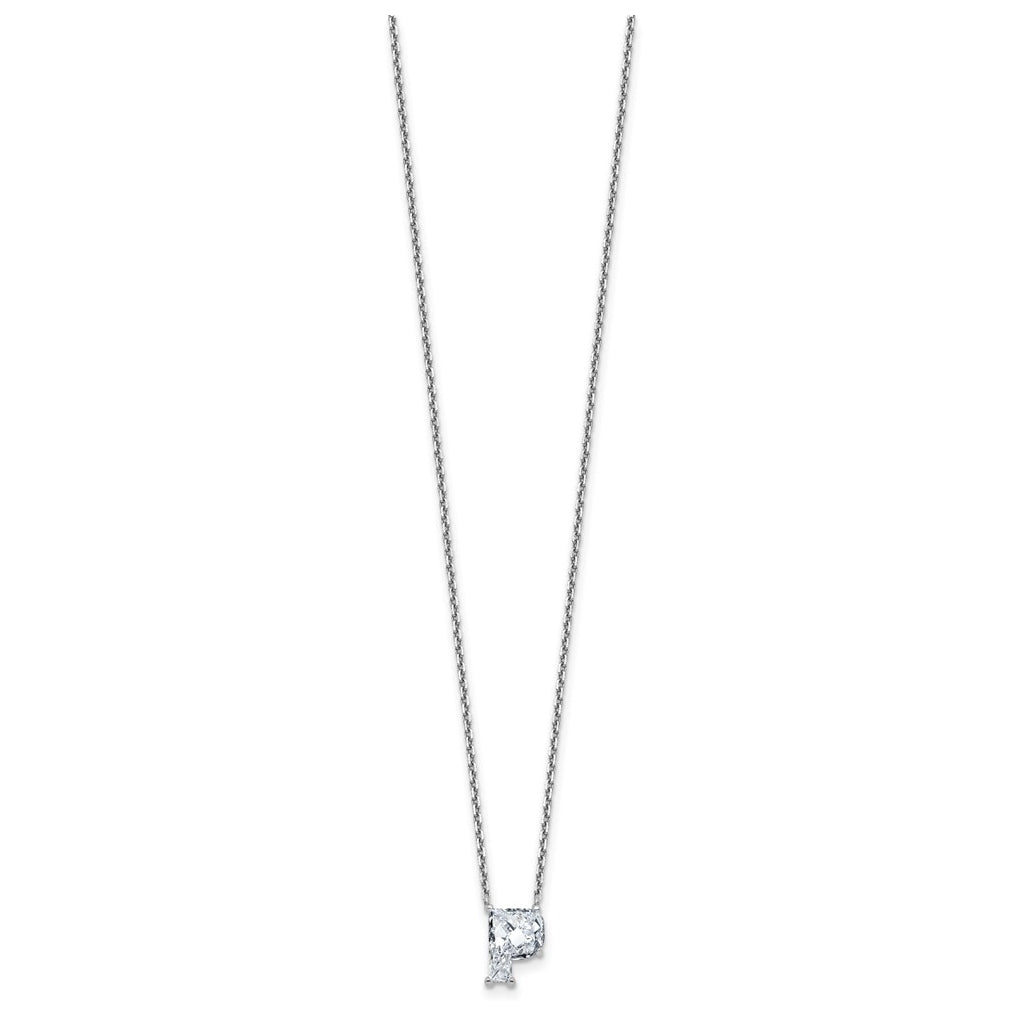 14k Yellow Gold Lab Grown Diamond VS+ F+ Complete Letter Single Stone 18 inch Necklace