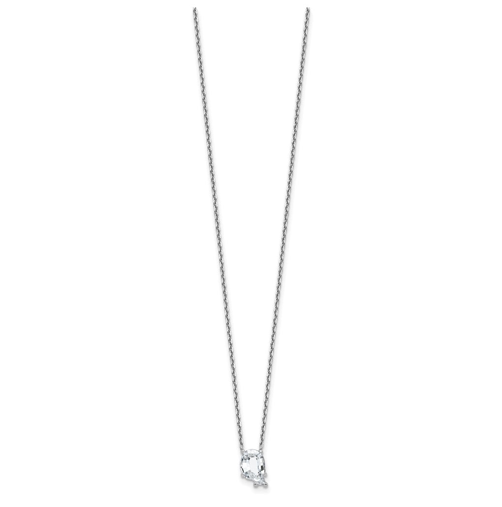 14k Yellow Gold Lab Grown Diamond VS+ F+ Complete Letter Single Stone 18 inch Necklace