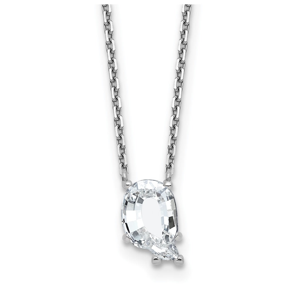14k Yellow Gold Lab Grown Diamond VS+ F+ Complete Letter Single Stone 18 inch Necklace