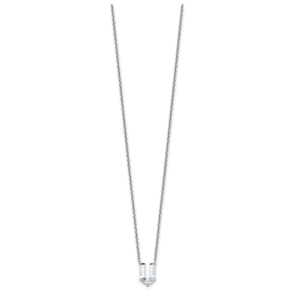 14k Yellow Gold Lab Grown Diamond VS+ F+ Complete Letter Single Stone 18 inch Necklace