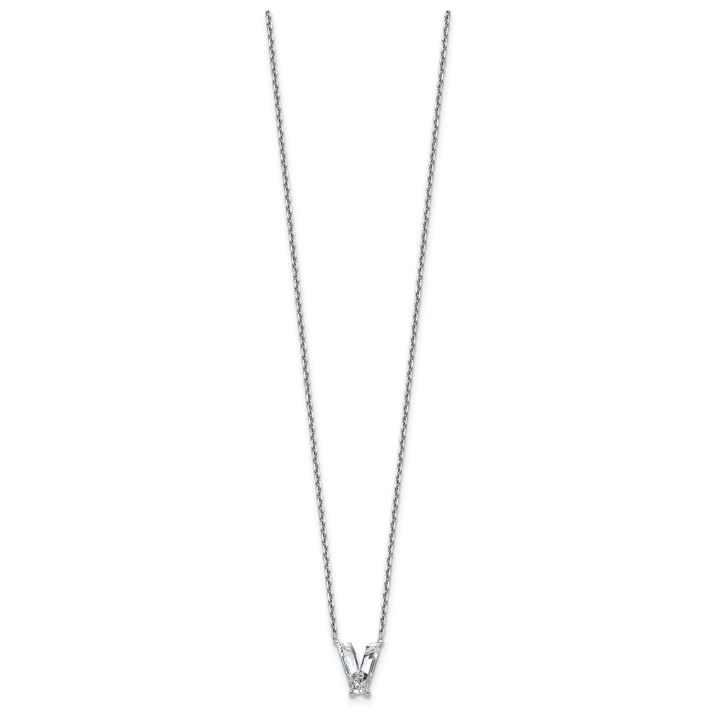 14k Yellow Gold Lab Grown Diamond VS+ F+ Complete Letter Single Stone 18 inch Necklace