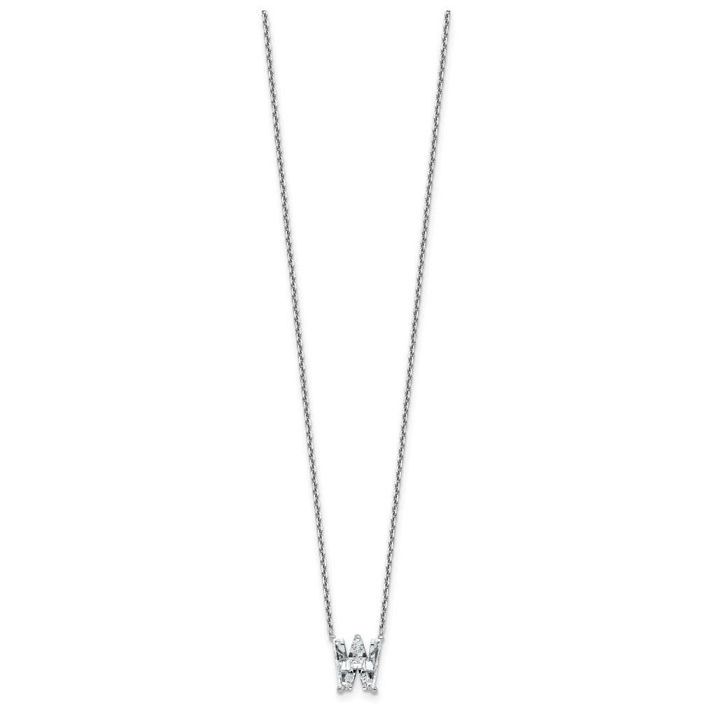 14k Yellow Gold Lab Grown Diamond VS+ F+ Complete Letter Single Stone 18 inch Necklace