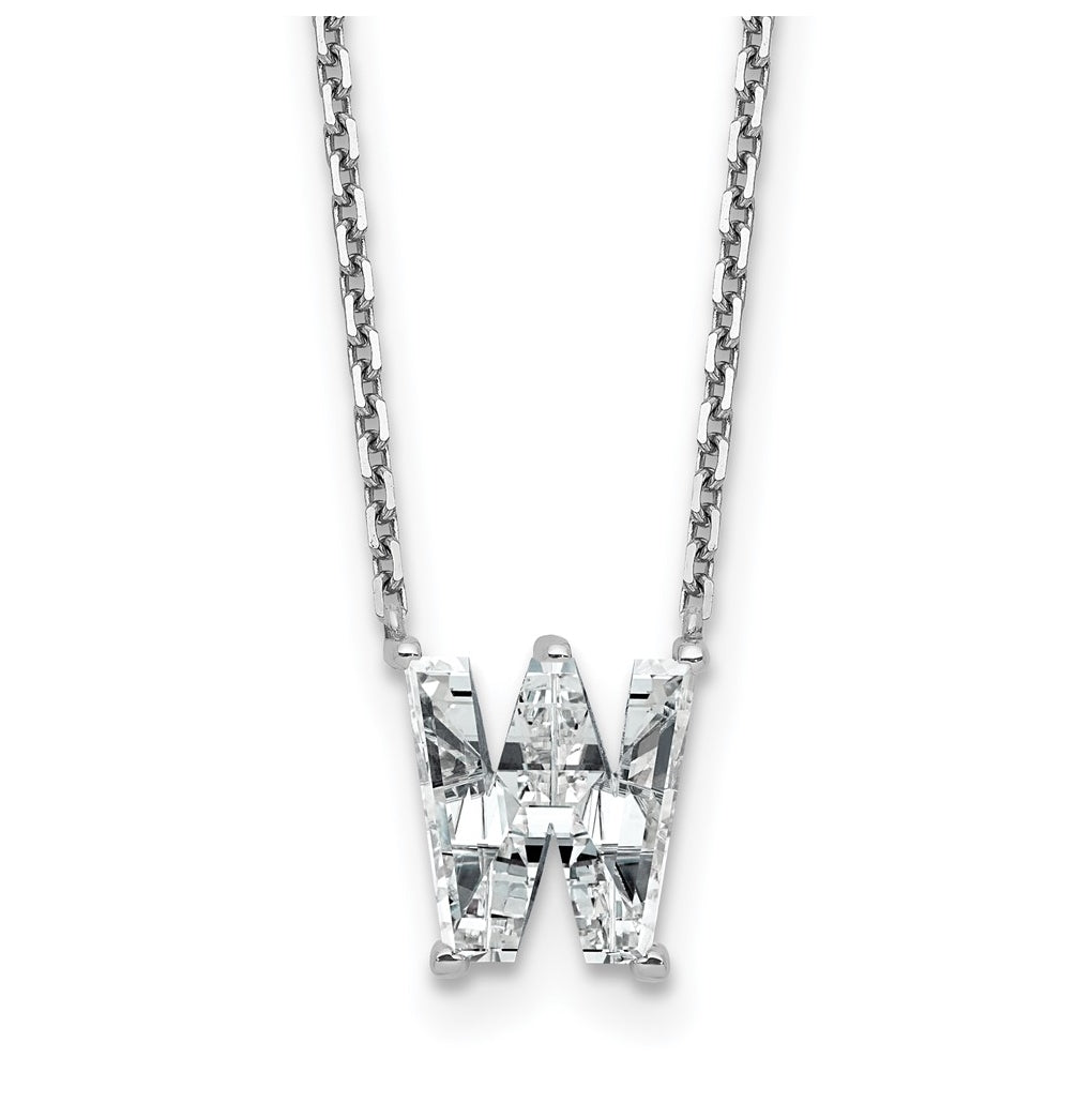 14k Yellow Gold Lab Grown Diamond VS+ F+ Complete Letter Single Stone 18 inch Necklace