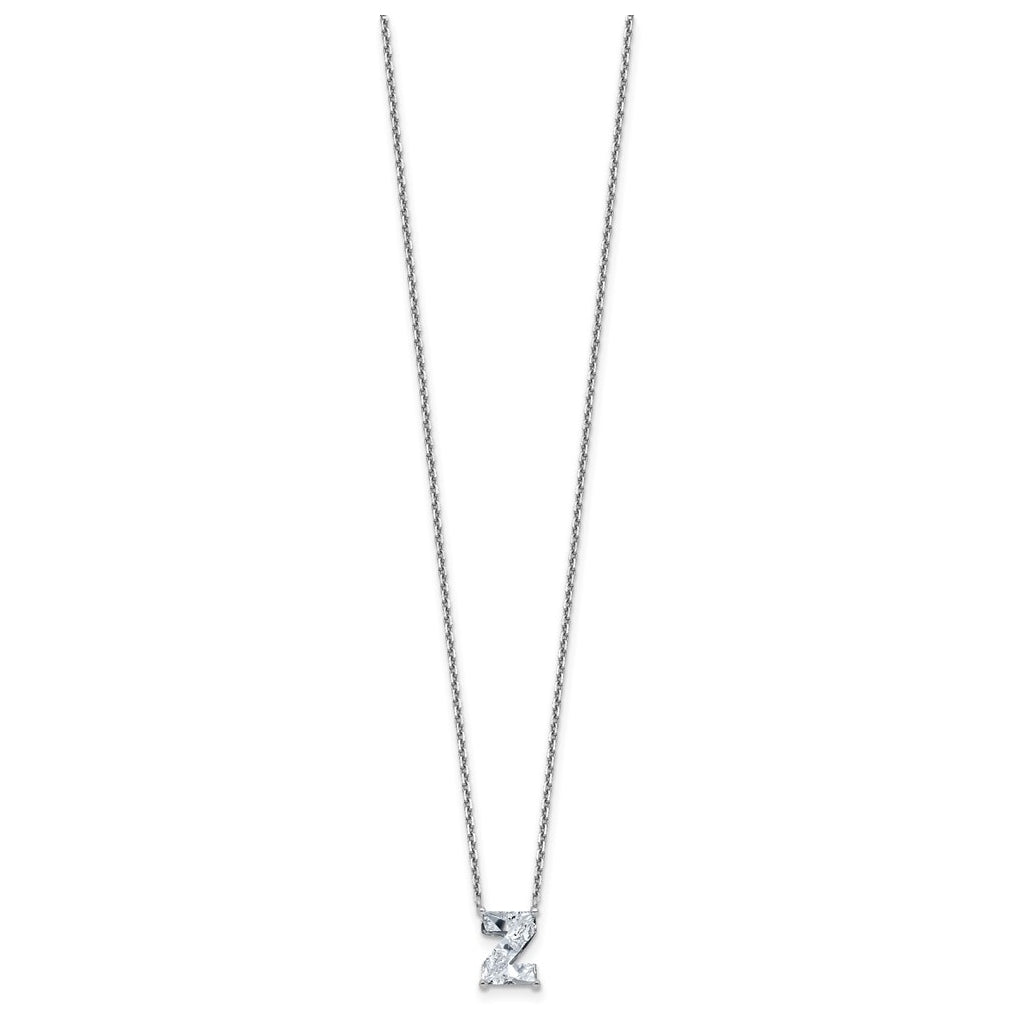 14k Yellow Gold Lab Grown Diamond VS+ F+ Complete Letter Single Stone 18 inch Necklace