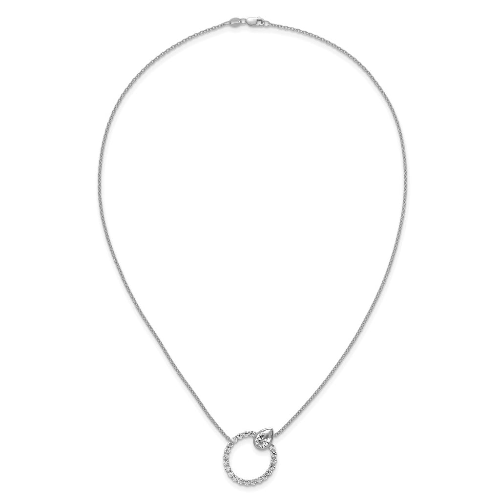 True Origin 14k White Gold 2 carat Lab Grown Diamond VS+ F+ Complete Pear Bezel-Set Eternity Necklace