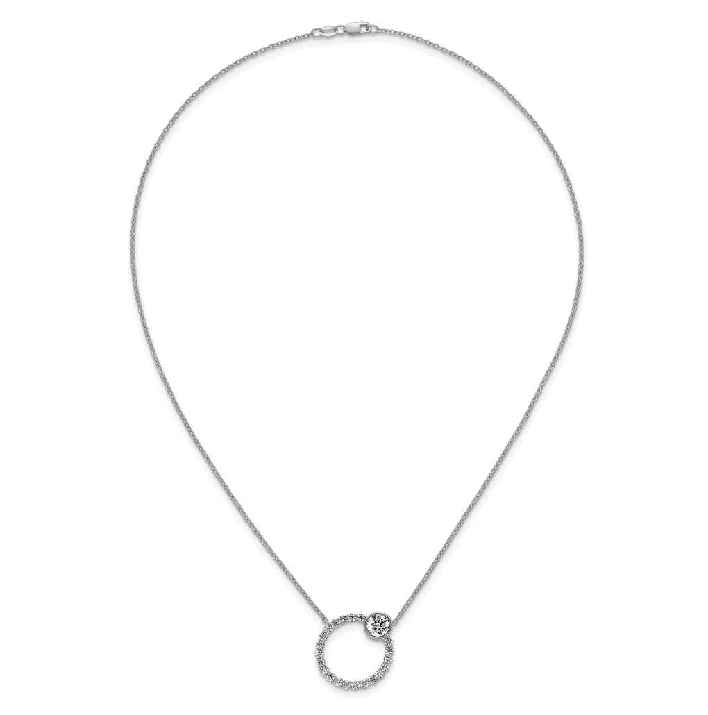 True Origin 14k White Gold 2 carat Lab Grown Diamond VS+ F+ Complete Round Bezel-Set Eternity Necklace
