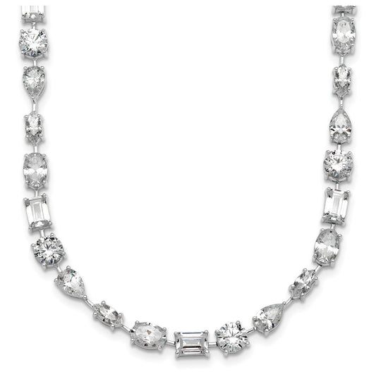 True Origin 14k White Gold 25 1/8 carat Lab Grown Diamond VS+ F+ Complete Mixed Bezel-Set Necklace