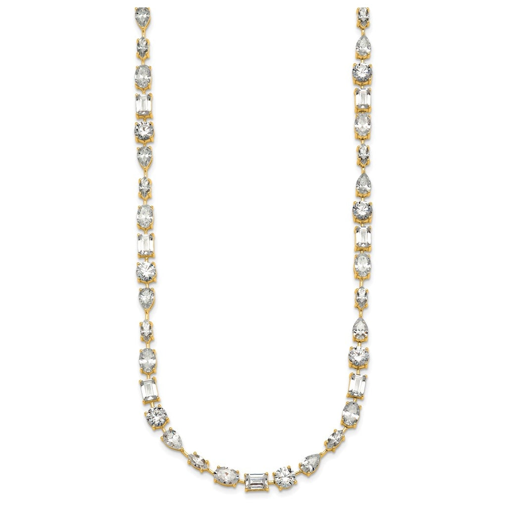 True Origin 14k Yellow Gold 25 1/8 carat Lab Grown Diamond VS+ F+ Complete Mixed Bezel-Set Necklace