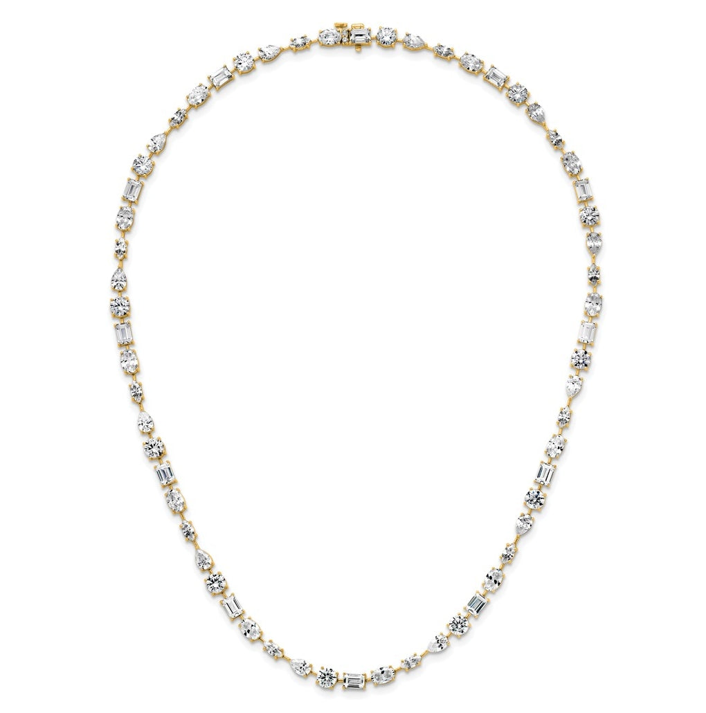 True Origin 14k Yellow Gold 25 1/8 carat Lab Grown Diamond VS+ F+ Complete Mixed Bezel-Set Necklace