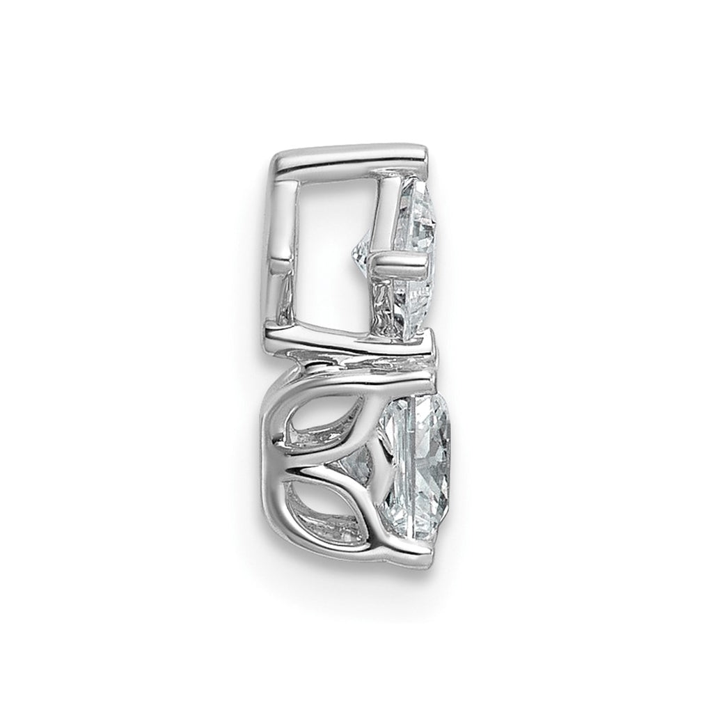 14K White Gold 3/4ct Lab Grown Diamond VS+ F+ Complete Princess Pendant – Elegant Jewelry Gift for Birthday, Anniversary, Engagement, Wedding