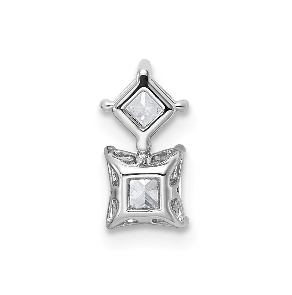 14K White Gold 3/4ct Lab Grown Diamond VS+ F+ Complete Princess Pendant – Elegant Jewelry Gift for Birthday, Anniversary, Engagement, Wedding