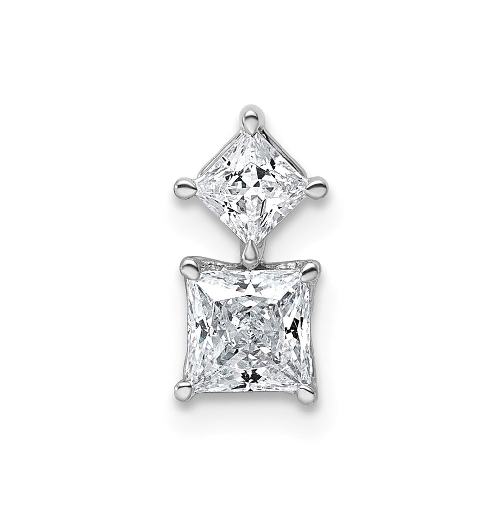 14K White Gold 3/4ct Lab Grown Diamond VS+ F+ Complete Princess Pendant – Elegant Jewelry Gift for Birthday, Anniversary, Engagement, Wedding