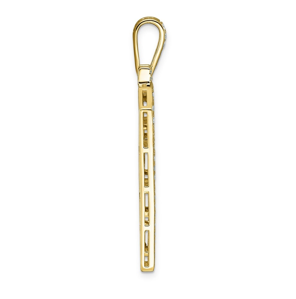 14K Yellow Gold 3 1/3ct Lab Grown Diamond VS+ F+ Initial A Large Comp Pendant – Elegant Jewelry Gift for Birthday, Anniversary, Engagement, Wedding